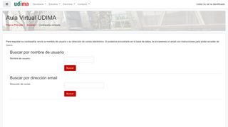 
                            1. Contraseña olvidada - Aula Virtual UDIMA