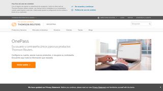 
                            4. Contraseña única OnePass | Thomson Reuters