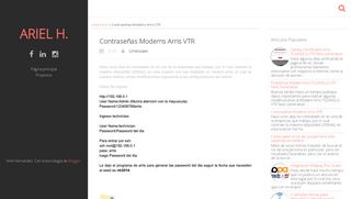 
                            10. Contraseñas Modems Arris VTR | Ariel H.