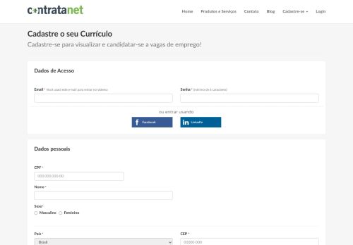 
                            3. Contratanet | Cadastre seu currículo gratuitamente