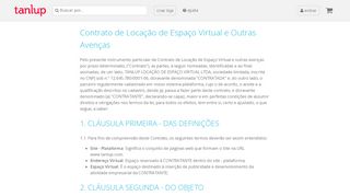 
                            5. Contrato de Locação de Espaço Virtual e Outras Avenças - Tanlup