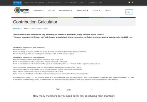 
                            4. Contribution Calculator - GEMS: Government Employees Medical ...