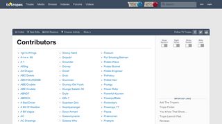 
                            13. Contributors - TV Tropes