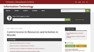 
                            10. Control Access to Resources and Activities in Moodle - UMass Amherst