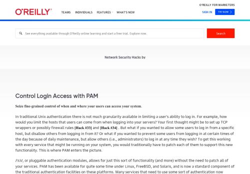
                            4. Control Login Access with PAM - Network Security Hacks [Book]
