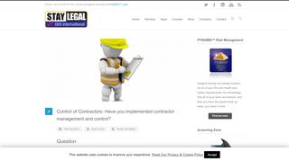 
                            11. Control of Contractors: Have you implemented contractor ...