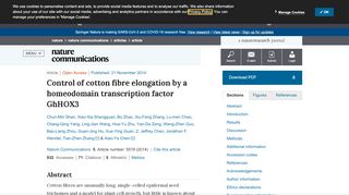 
                            11. Control of cotton fibre elongation by a homeodomain transcription ...
