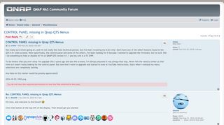 
                            1. CONTROL PANEL missing in Qnap QTS Menus - QNAP NAS Community Forum