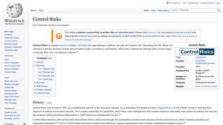 
                            5. Control Risks - Wikipedia