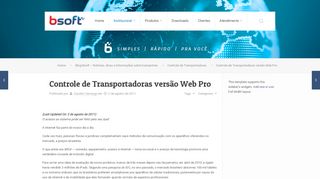
                            4. Controle de Transportadoras versão Web Pro - CT-e - Software ... - Bsoft