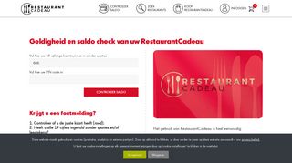 
                            2. Controleer het saldo van uw RestaurantCadeau