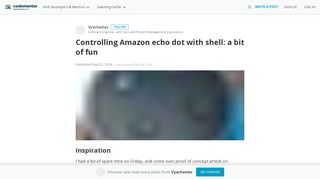 
                            9. Controlling Amazon echo dot with shell: a bit of fun | Codementor