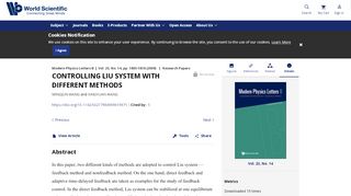 
                            12. CONTROLLING LIU SYSTEM WITH DIFFERENT METHODS | Modern ...