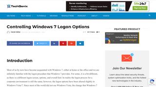 
                            13. Controlling Windows 7 Logon Options - TechGenix