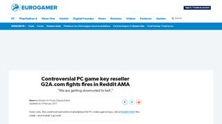 
                            11. Controversial PC game key reseller G2A.com fights fires in Reddit ...