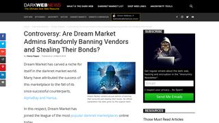 
                            9. Controversy: Are Dream Market Admins Randomly Banning Vendors ...