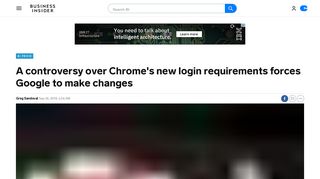 
                            11. Controversy over new Chrome login requirements forces Google to ...