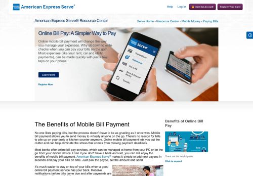 
                            6. Convenient Online Bill Payment | American Express Serve®