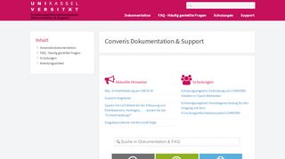 
                            2. Converis Dokumentation & Support - Uni Kassel
