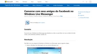 
                            7. Converse com seus amigos do Facebook no Windows Live Messenger