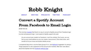 
                            10. Convert a Spotify Account From Facebook to Email Login - Robb Lewis