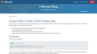 
                            12. Convert HTML To PDF in PHP The Easy Way | Pdfcrowd