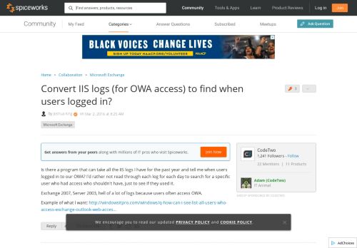 
                            11. Convert IIS logs (for OWA access) to find when users logged in ...