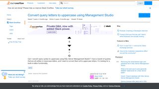 
                            3. Convert query letters to uppercase using Management Studio - Stack ...