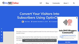 
                            7. Convert Your Visitors Into Subscribers Using OptinChat - StayMeOnline