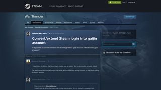 
                            3. Convert/extend Steam login into gaijin account :: War Thunder ...