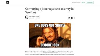 
                            8. Converting a json request to an array in Symfony – Peter Lafferty ...