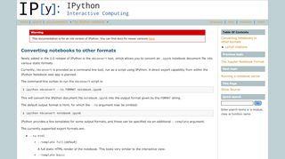 
                            3. Converting notebooks to other formats — IPython 3.2.1 documentation