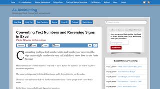 
                            5. Converting Text Numbers and Reversing Signs in Excel | A4 Accounting