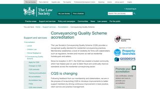 
                            10. Conveyancing Quality Scheme accreditation - The Law Society