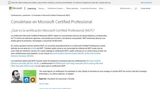 
                            2. Conviértase en Microsoft Certified Professional | MCP | Microsoft