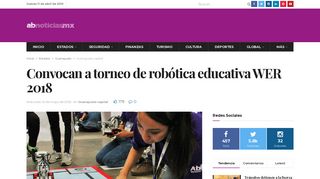 
                            10. Convocan a torneo de robótica educativa WER 2018 - AB Noticias