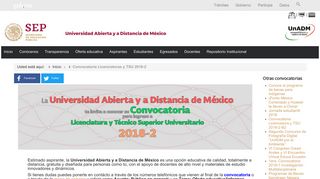 
                            6. Convocatoria Licenciaturas y TSU 2018-2 - UnADM