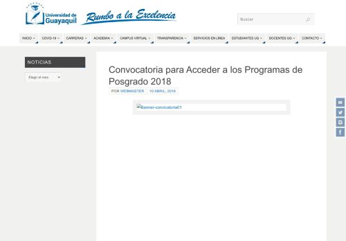 
                            8. Convocatoria para Acceder a los Programas de Posgrado 2018 ...