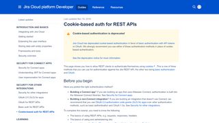 
                            11. Cookie-based auth for REST APIs - Atlassian Developers
