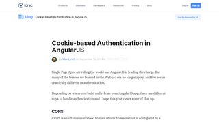 
                            1. Cookie-based Authentication in AngularJS | The Ionic Blog