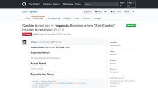 
                            10. Cookie is not set in requests.Session when 