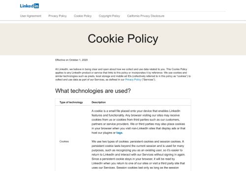 
                            5. Cookie Policy | LinkedIn