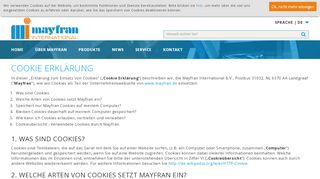 
                            11. Cookie Policy : Mayfran GmbH