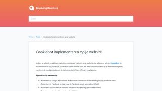 
                            12. Cookiebot implementeren op je website - Booking Boosters