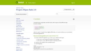 
                            6. Cookies - Controller specs - RSpec Rails - RSpec - Relish