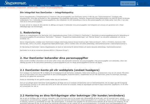 
                            9. Cookies- och personuppgiftspolicy Stugsommar