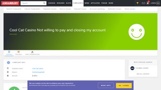 
                            11. Cool Cat Casino Not willing to pay and closing my account ...