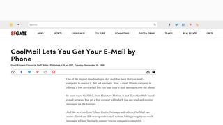 
                            1. CoolMail Lets You Get Your E-Mail by Phone - SFGate