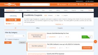 
                            2. CoolWinks Coupons & Offers - Flat 90% OFF + Rs 200 Cashback