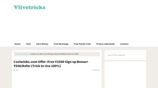 
                            10. Coolwinks.com Offer :Free ₹1500 Sign up Bonus+₹500/Refer (Trick to ...